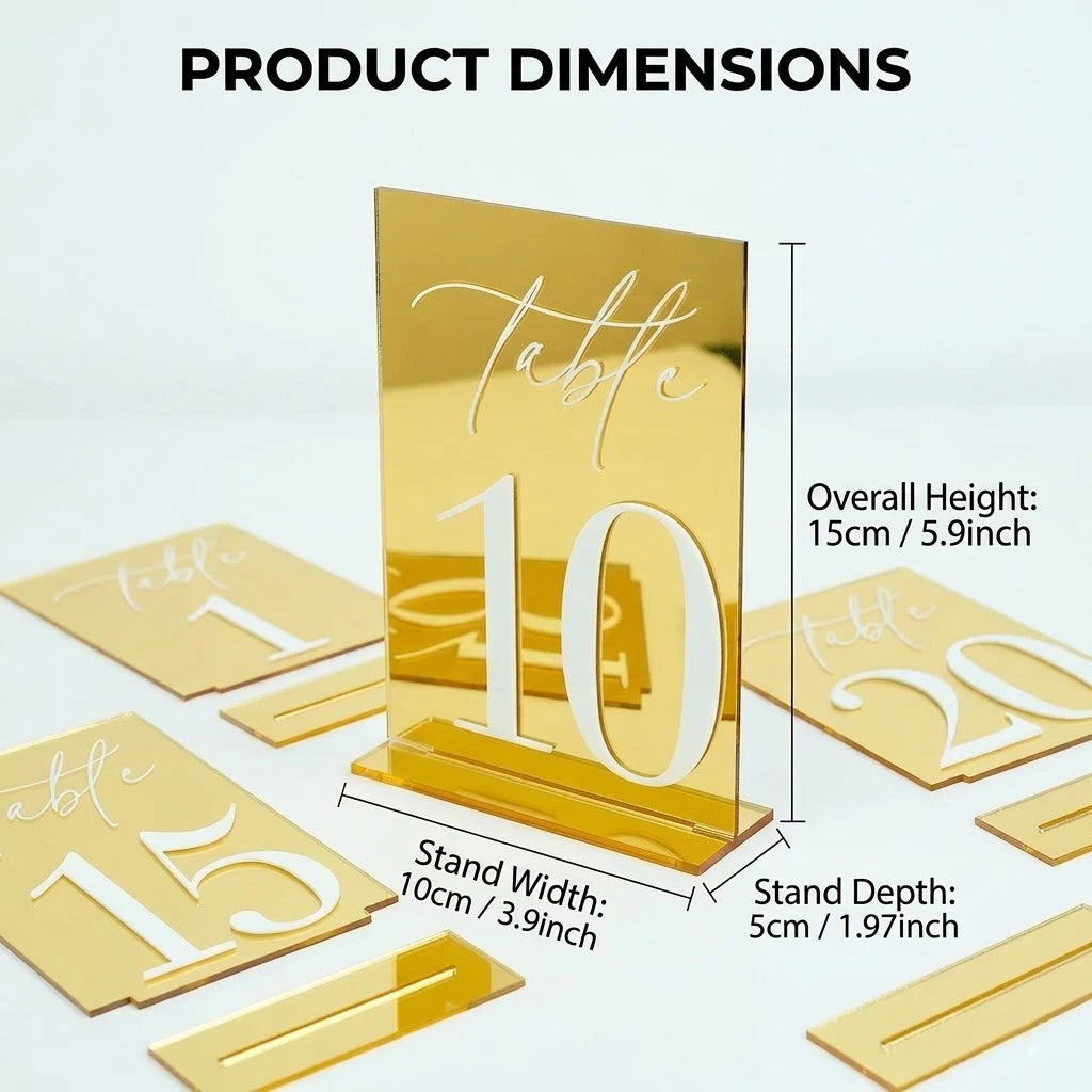 Gold Acrylic Table Numbers