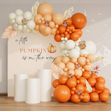 Matte Orange Yellow White Gold Balloons Garland Arche Ballon Wedding Baby Shower 1st First Birthday Party Decoration Kit Globos