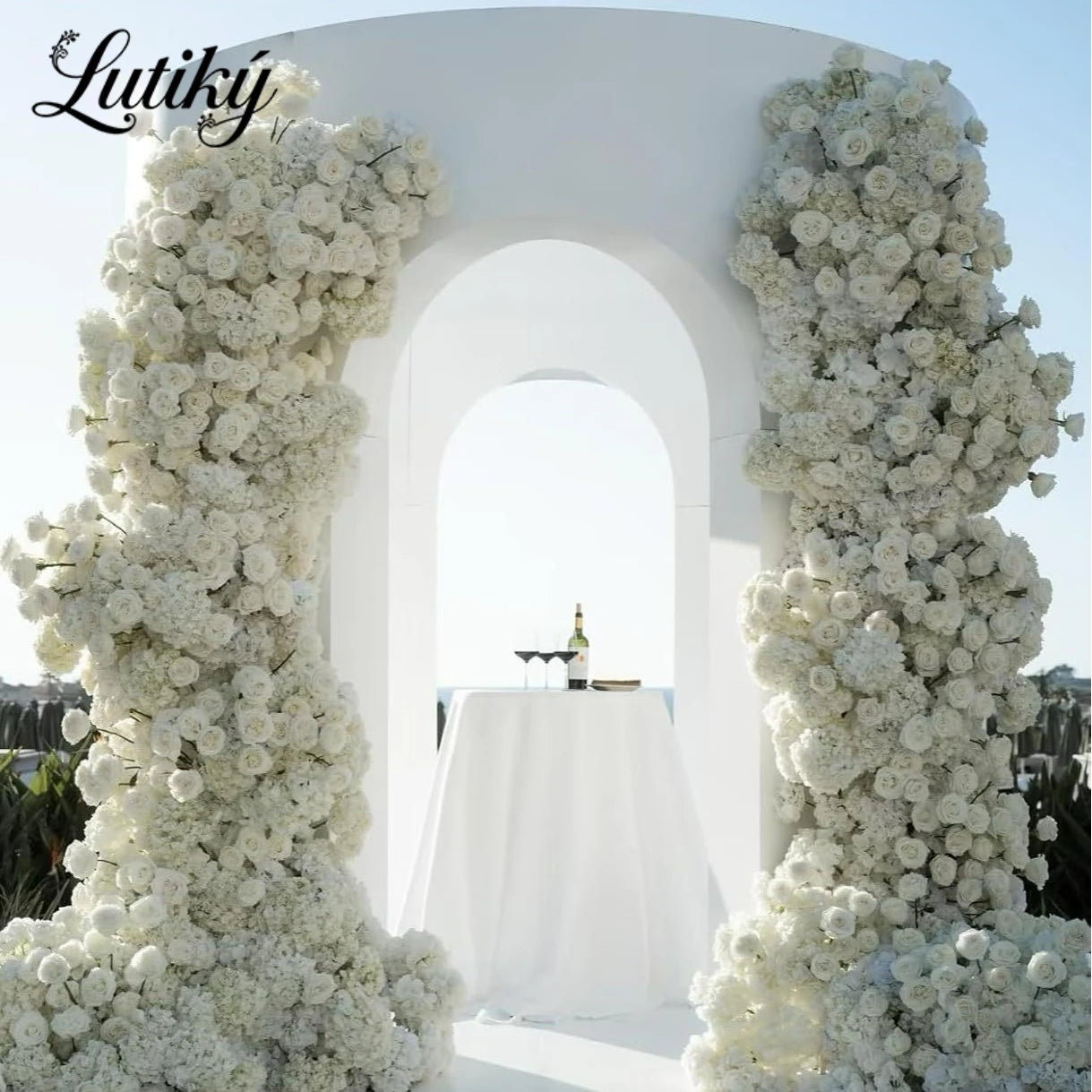 Rose Flower Row Wedding Table Runner Decoration