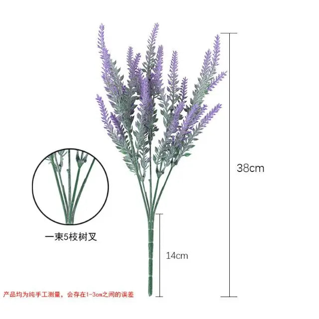 [1 bouquet] Lavender (Lavandula) Artificial Flowers - 5 Branches - Wed