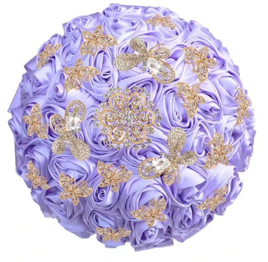 Pink Crystal Bridal Rose Bouquet