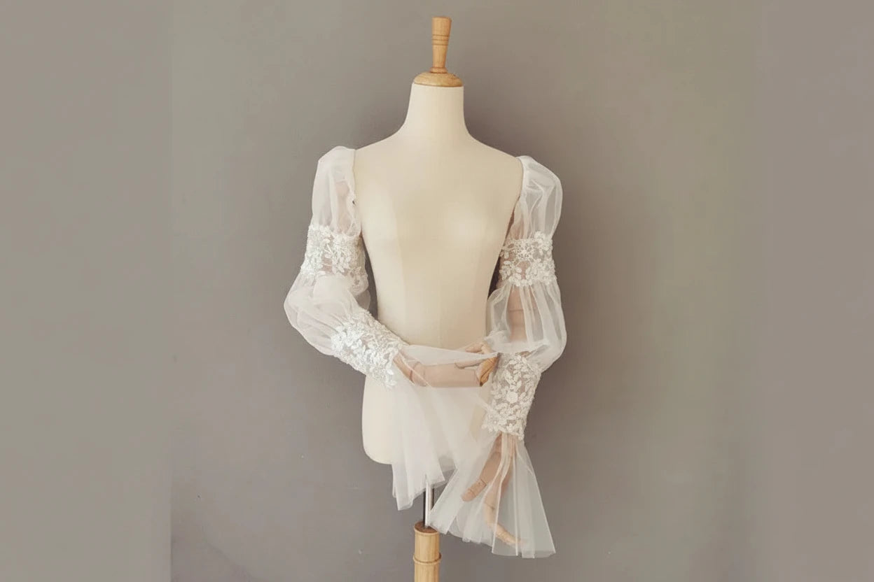 Elegant Sheer Bridal Sleeve Gloves