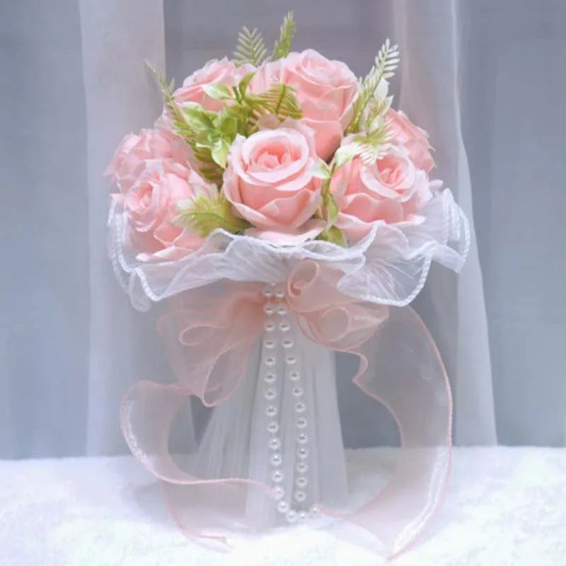 Bridal Throw Bouquet/Flower Girl Bouquet/Bridesmaid Bouquet Set