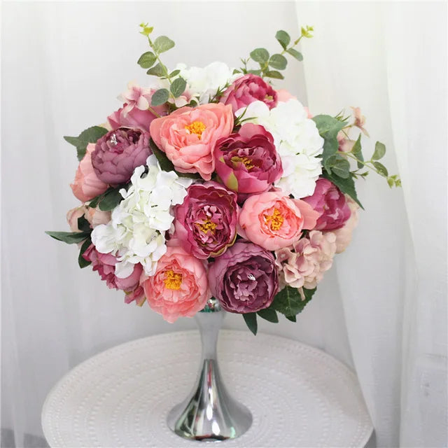 Silk Floral Ball Centerpieces — 35cm, 45cm & 50cm, Multiple Colors and Designs