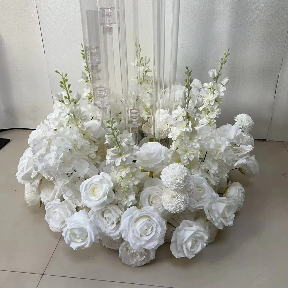 Artificial Rose Flower Row Backdrop Decor Piece