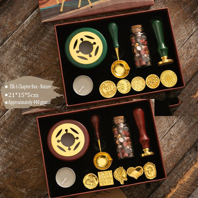 Vintage Wax Seal Stamp Kit With Sealing Wax