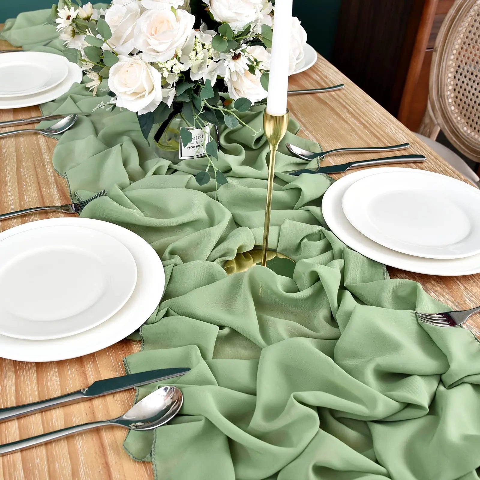 Soft Chiffon Table Runner Elegant Party Decor