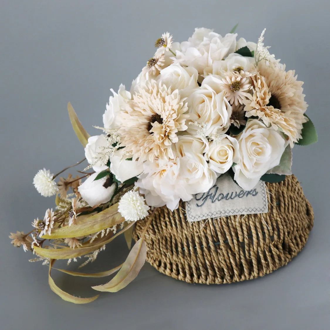 Champagne Cascading Bridal Bouquet