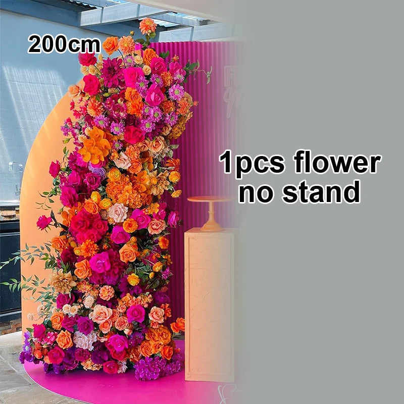 Rose Flower Row Wedding Table Runner Decoration