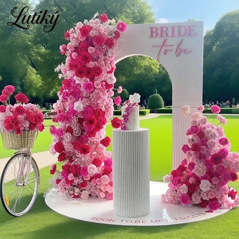 Rose Flower Row Wedding Table Runner Decoration