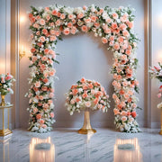 Peach and White Floral Wedding Arch Set