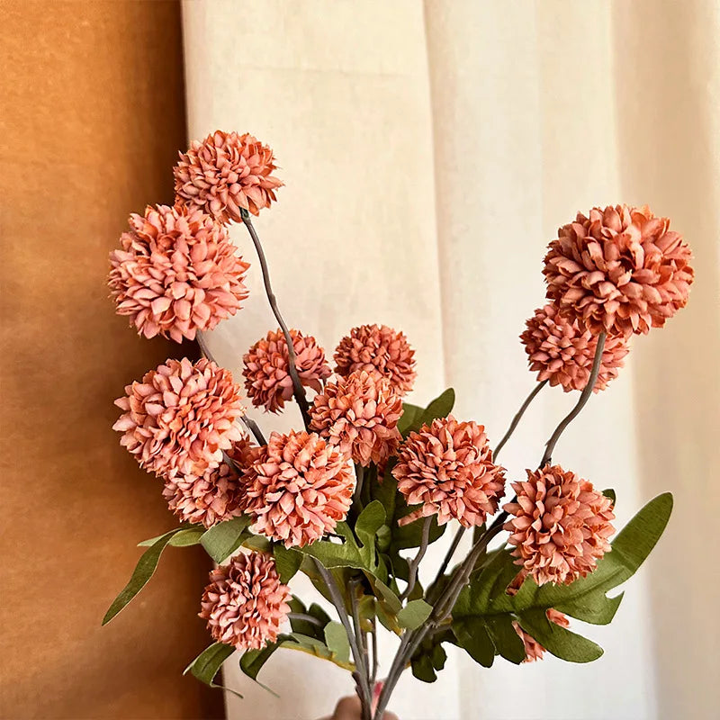 Silk Chrysanthemum Ball Flower Stem