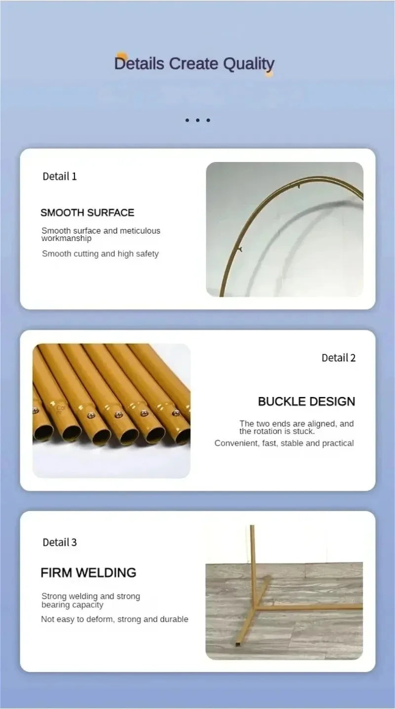 Gold Wedding Arch Stand Event Backdrop Frame