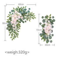 Large 2Pcs Artificial Flower Swag Floral Swag Garland Wedding Arch Flowers Kit for Sign Rustic Artificial Floral Swag Arch Decor