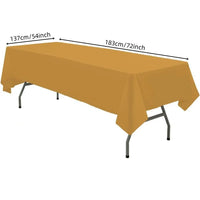 Plastic Table Cloth 54" x 72", Disposable Tablecloths Rectangle Table Cover, Plastic Table Cloths for Parties