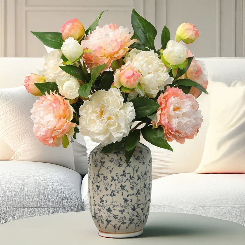 19in Artificial Peony Flower Stem