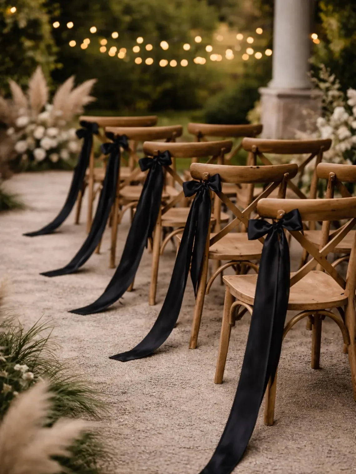 Wedding Chair Decor with Ribbon Bows