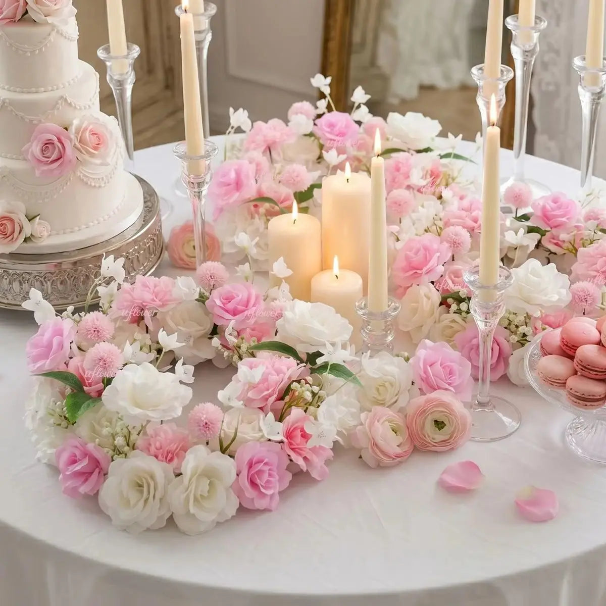 Romantic Pink and White Floral Centerpiece
