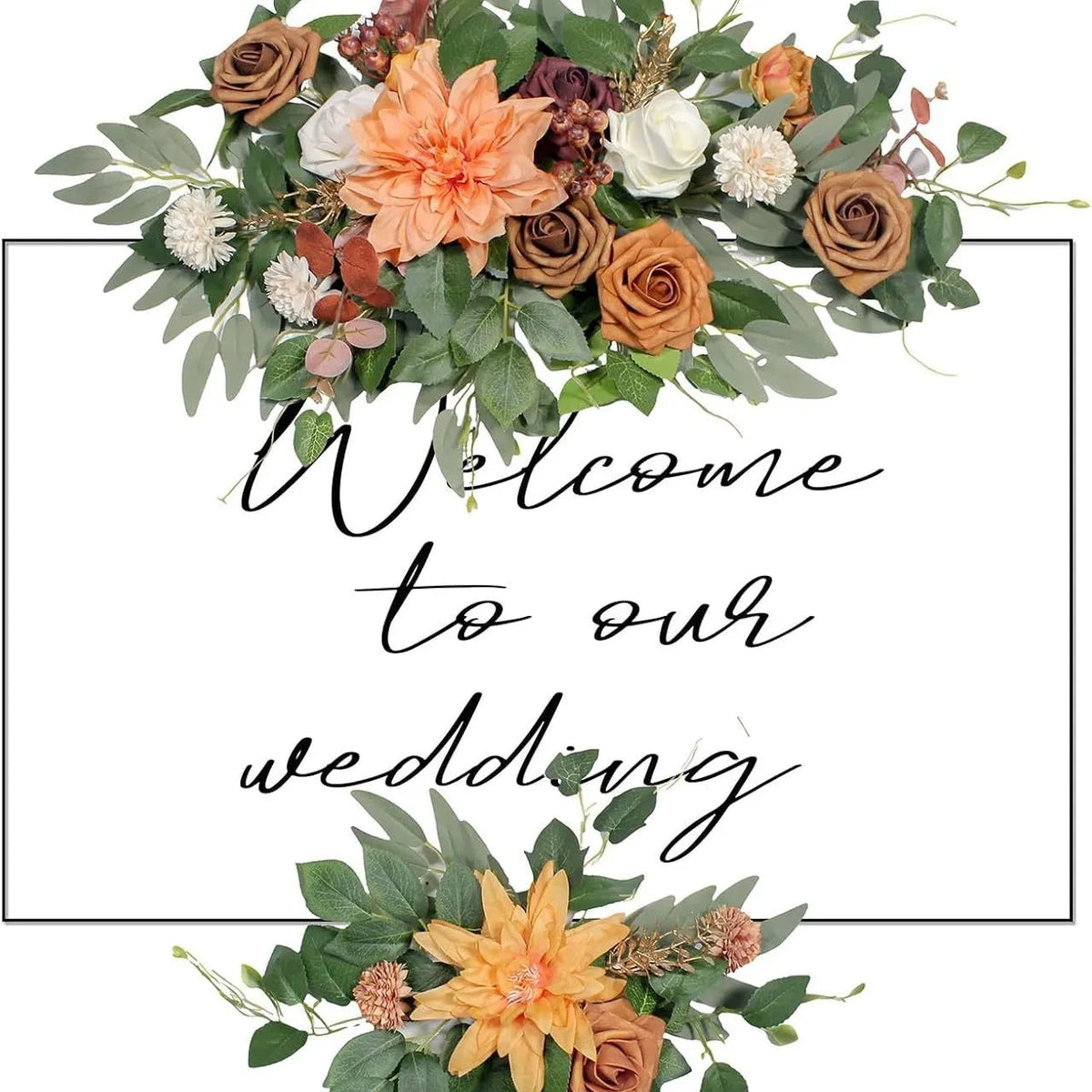 Romantic Floral Sign Swag Set – Artificial Wedding & Event Flowers