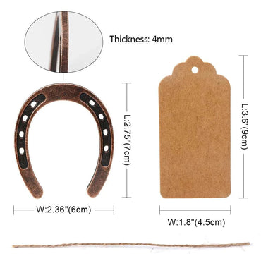 10pcs Good Lucky Horseshoe Wedding Favors with Kraft Tags Rustic Horse