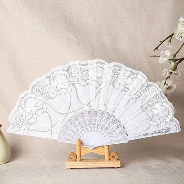 Fashion Wedding White Folding Fan Wedding Cosplay Party Home Decorativ