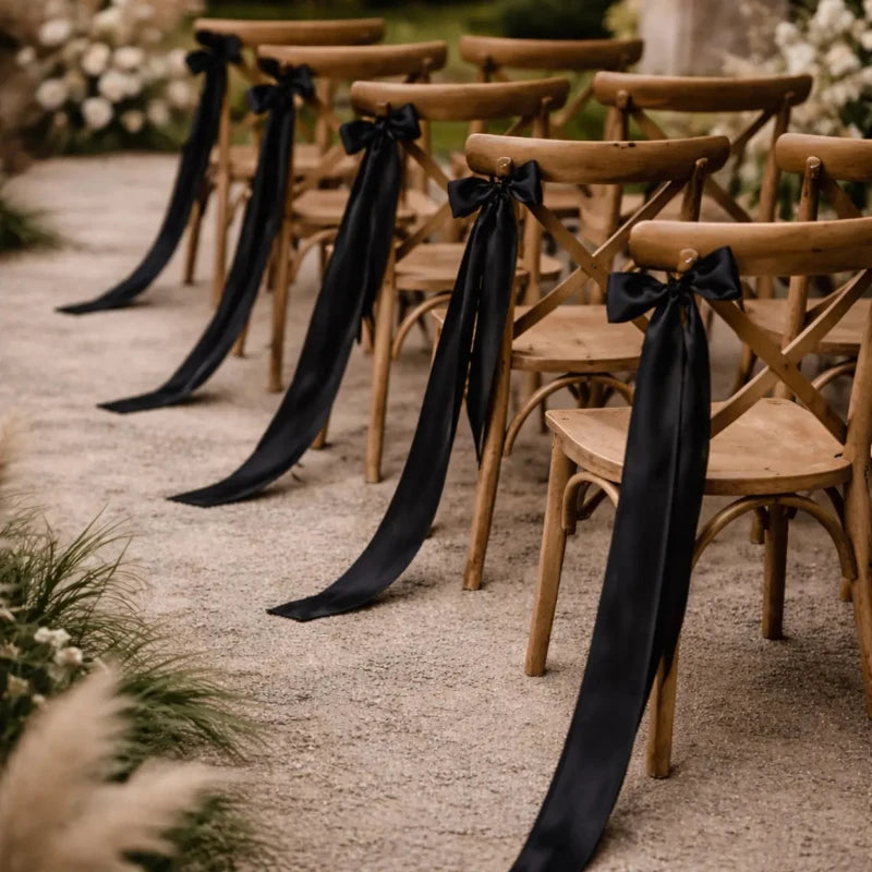 Wedding Chair Decor with Ribbon Bows