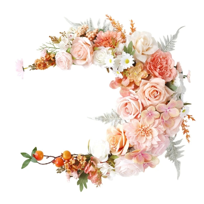 Moon Floral Wall Hanging Wreath