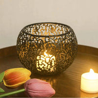 Tea Light Candle Holder Votive Romantic Geometric Iron Candelabra for Living Room Bedroom Bar Wedding Valentines Day Decor