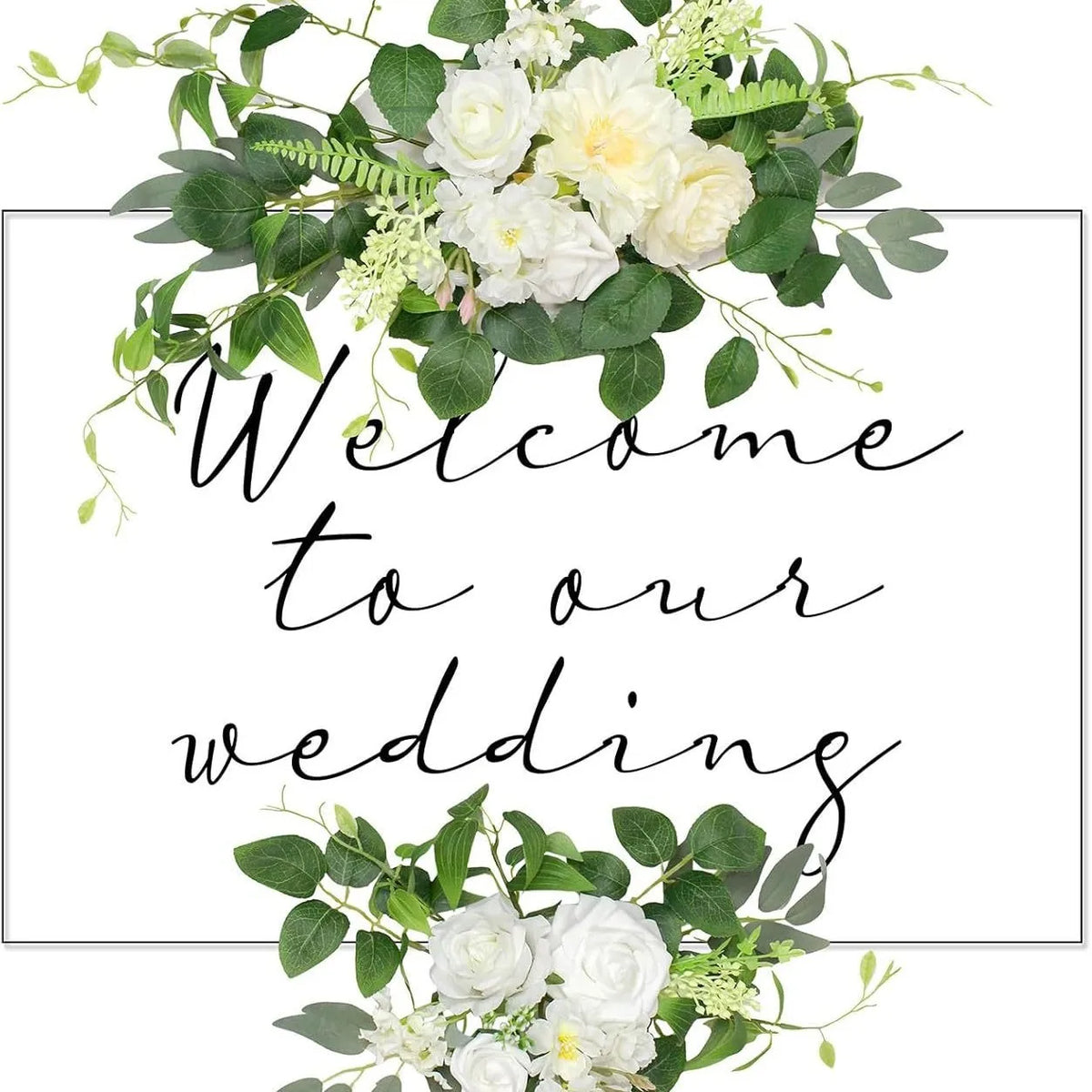 Romantic Floral Sign Swag Set – Artificial Wedding & Event Flowers
