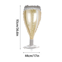 Champagne glass aluminum foil balloon, suitable for wedding, birthday, bar, anniversary decoration, gift champagne glass balloon