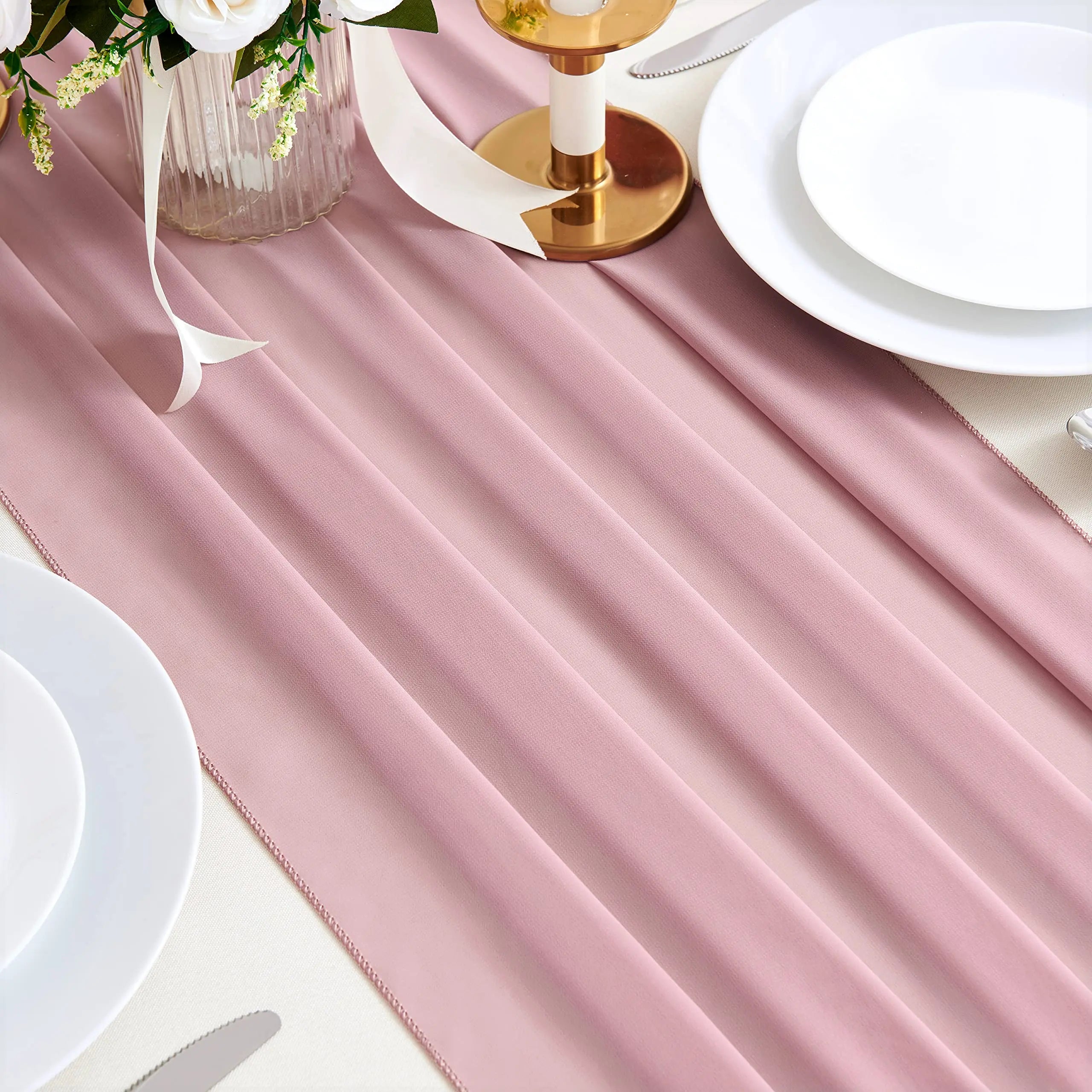 Soft Chiffon Table Runner Elegant Party Decor