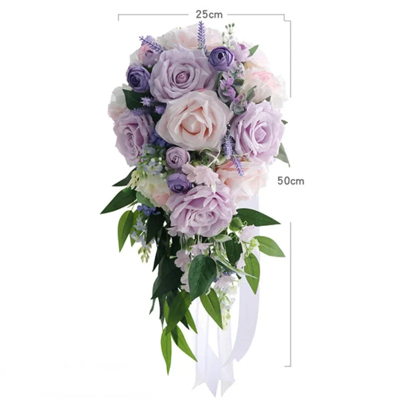 Champagne Waterfall Bridal Bouquet