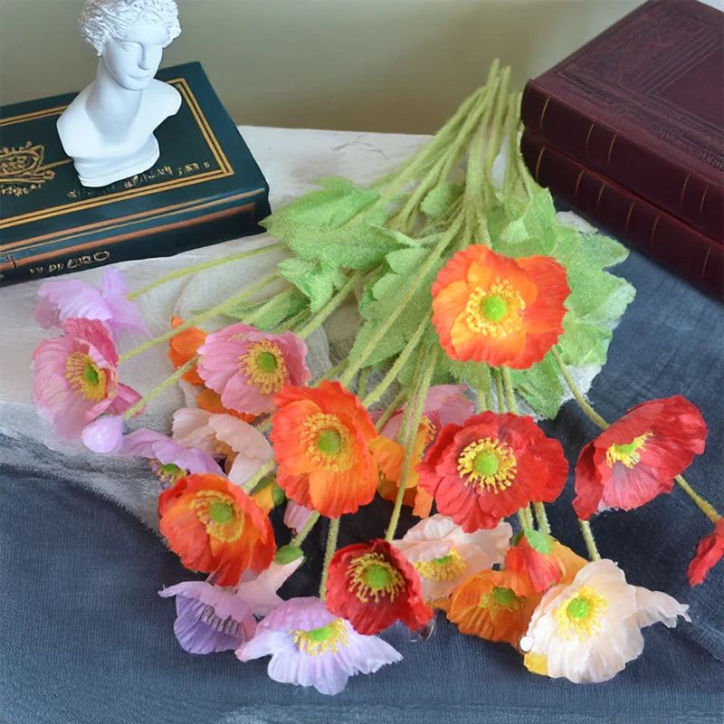 24in Velvet Poppy Artificial Flower