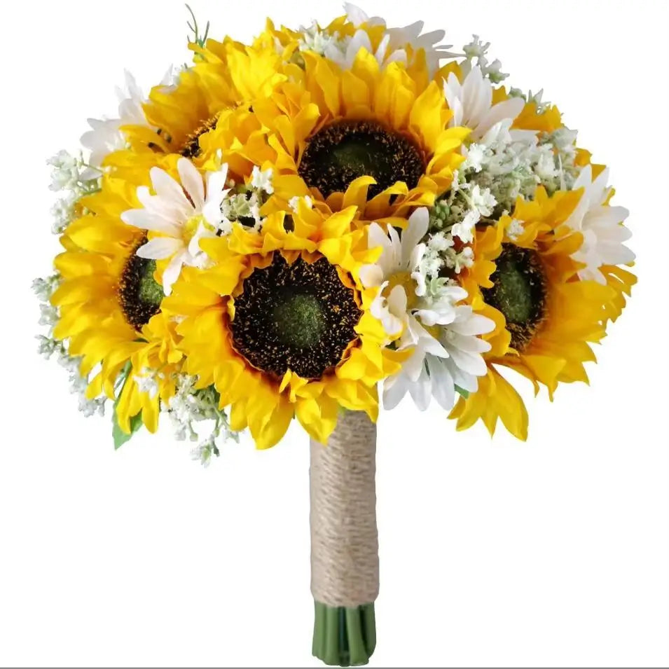 Sunflower Cascading Bridal Bouquet