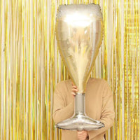 Champagne glass aluminum foil balloon, suitable for wedding, birthday, bar, anniversary decoration, gift champagne glass balloon