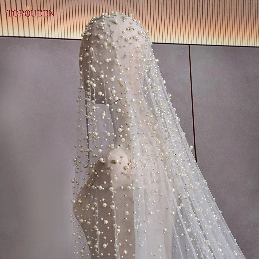 Handmade Pearl Cathedral Wedding Veil