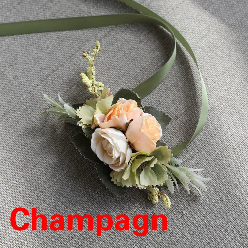 Silk Rose Wedding Boutonniere