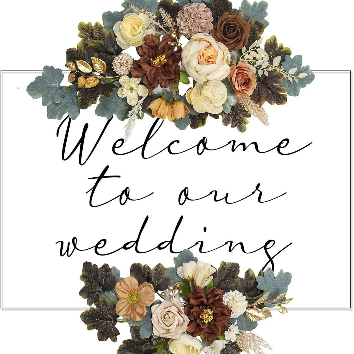 Romantic Floral Sign Swag Set – Artificial Wedding & Event Flowers