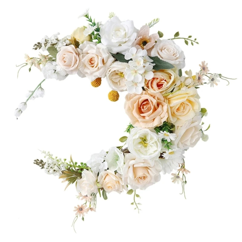 Moon Floral Wall Hanging Wreath