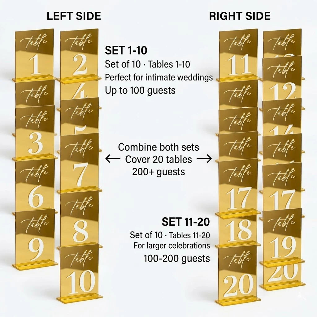Gold Acrylic Table Numbers