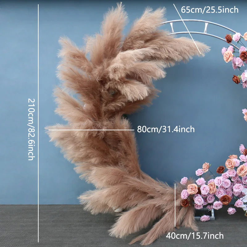 Elegant Pampas Rose Wedding Arch Decoration Piece