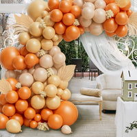 Matte Orange Yellow White Gold Balloons Garland Arche Ballon Wedding Baby Shower 1st First Birthday Party Decoration Kit Globos