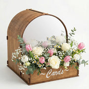 Wooden Wedding Card Box with Floral Arrangement