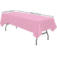 Plastic Table Cloth 54" x 72", Disposable Tablecloths Rectangle Table Cover, Plastic Table Cloths for Parties