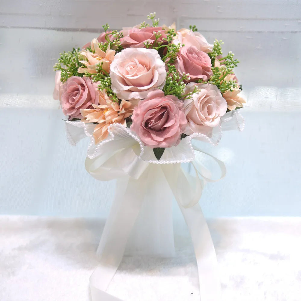 Rose Bouquet - Bridal Toss or Flower Girl Bouquet