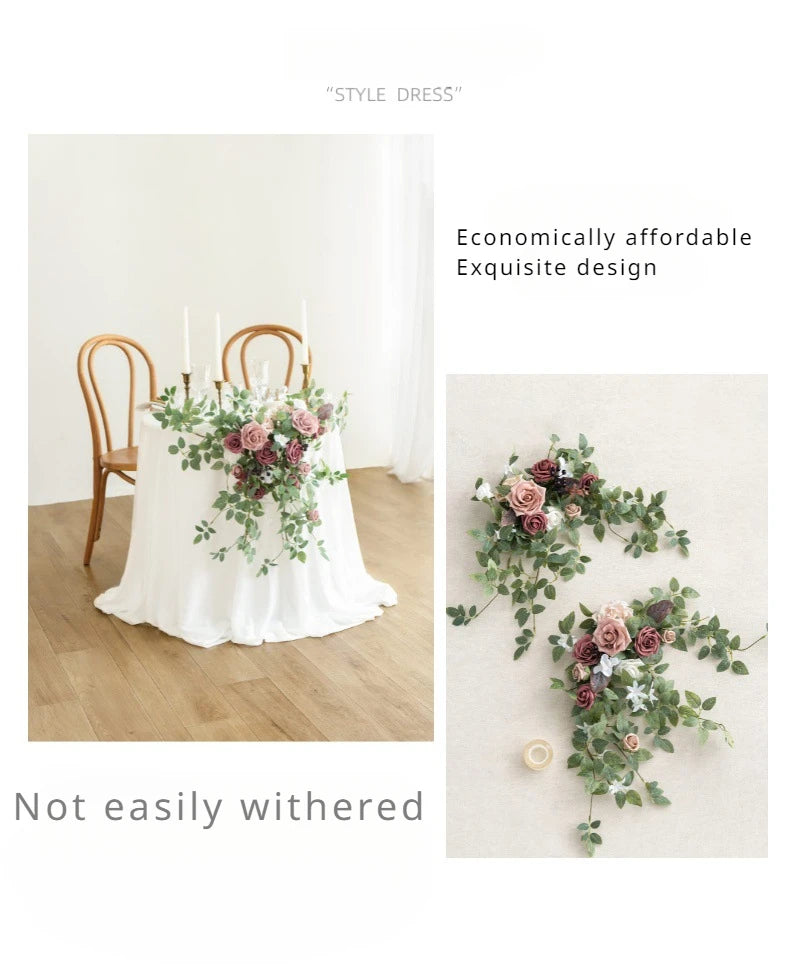 Elegant Rose Flower Decor Wedding Table Accent