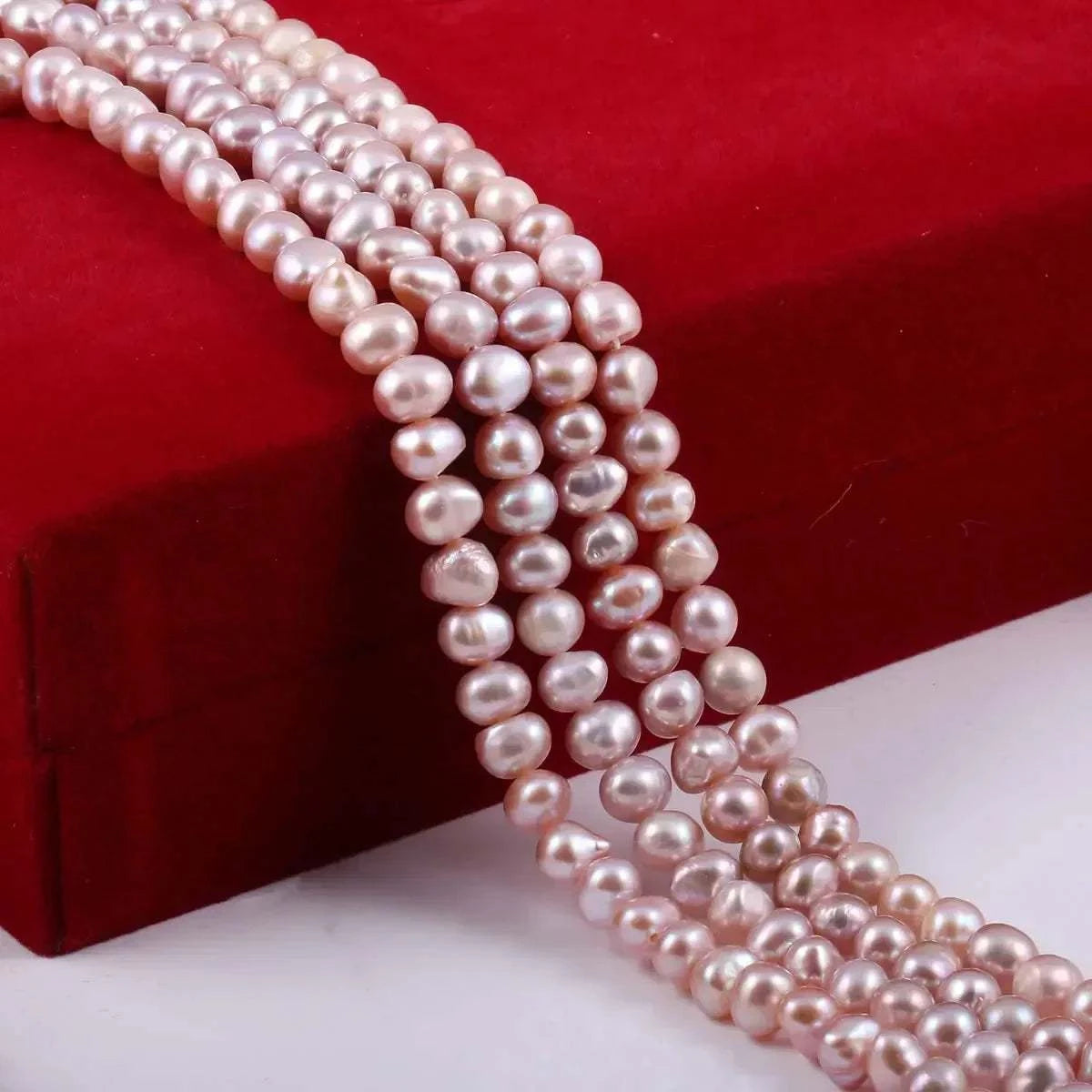 Natural Freshwater Pearls Beaded Non nuclear Round Shaped Beads For Je