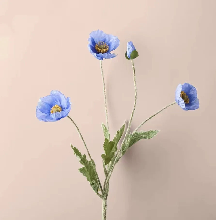 4 Head Artificial Poppy Flowers