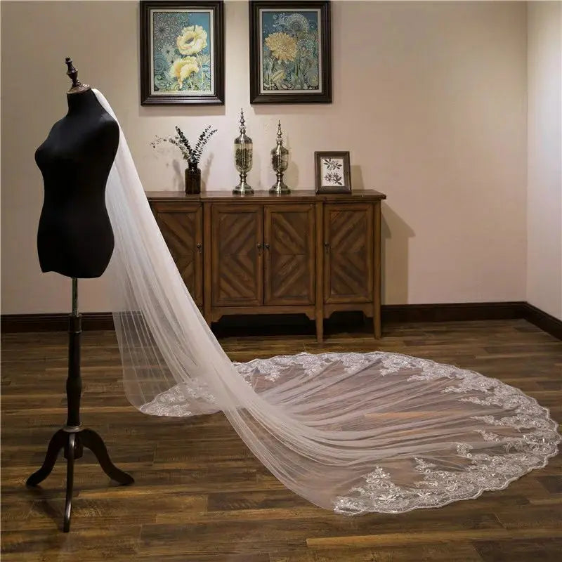 Cathedral Lace Applique Wedding Veil