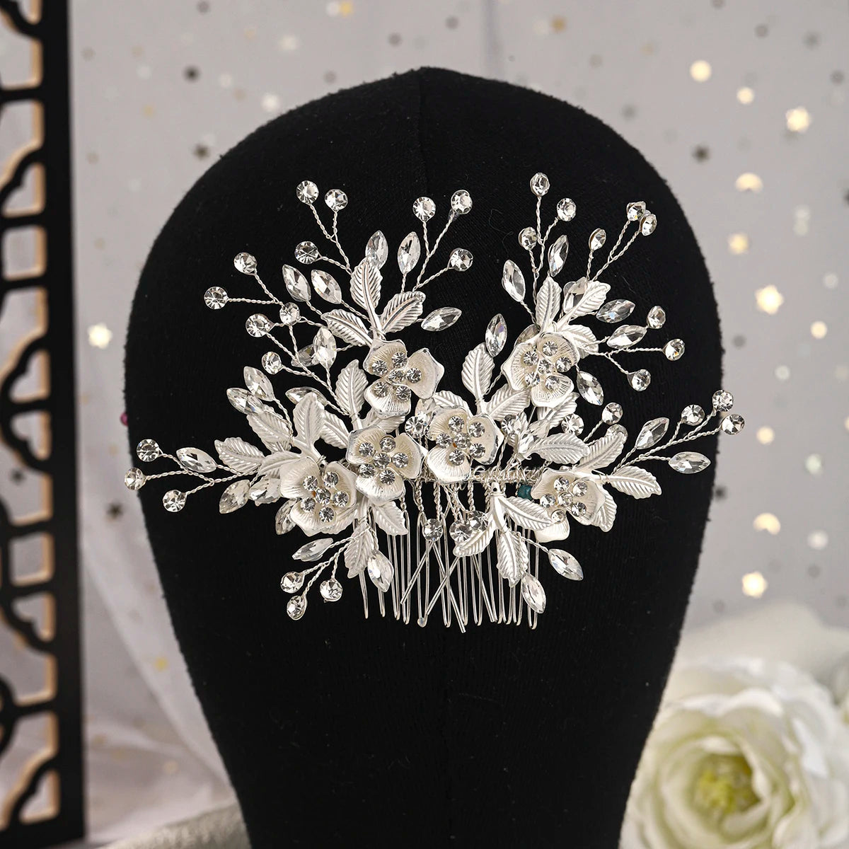 Crystal Rose Bridal Hair Comb